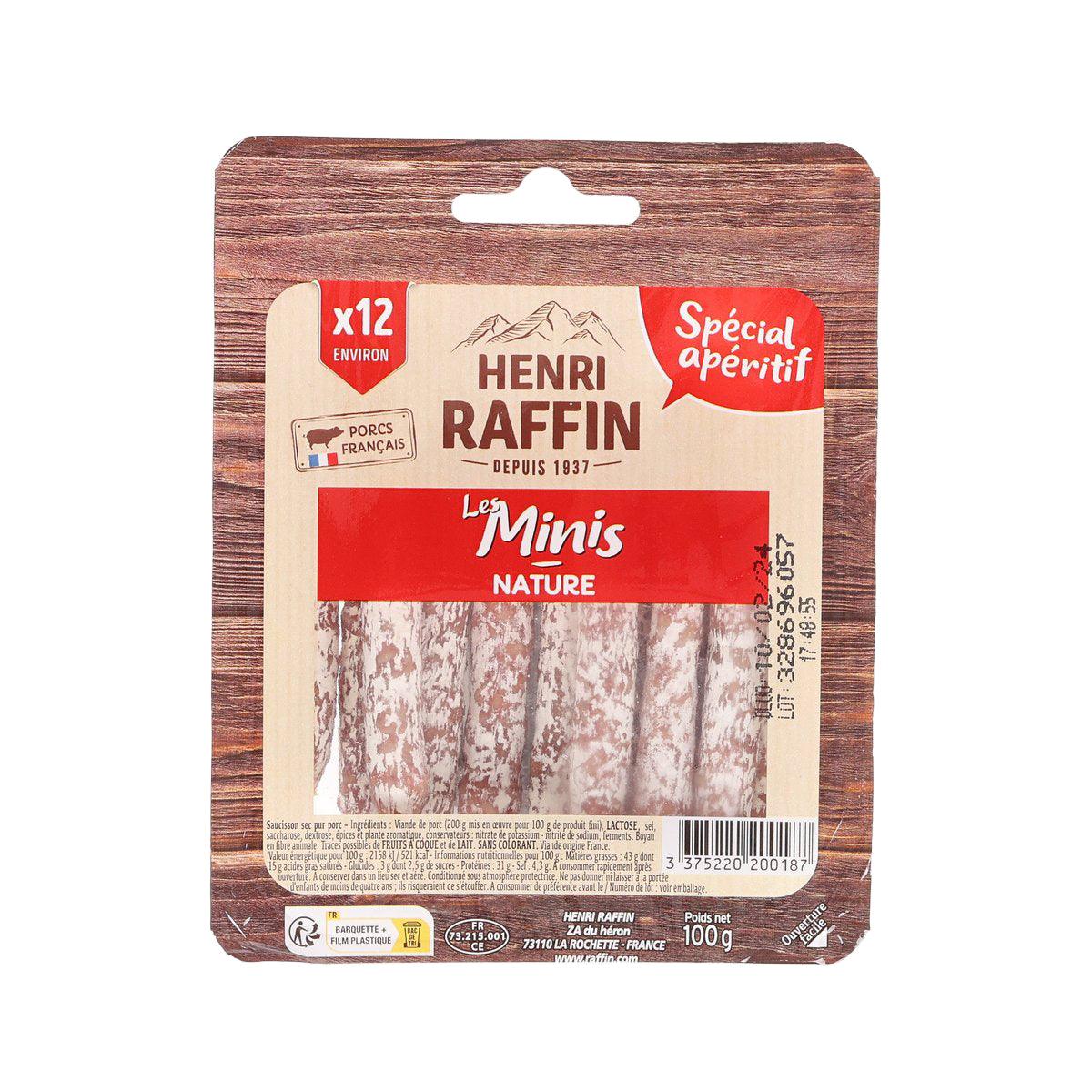 Les Minis nature - saucissons - 100g - Henri Raffin