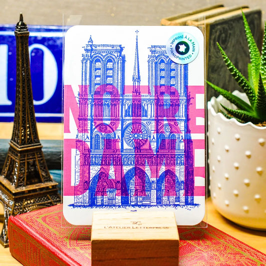 Letterpress kaart Notre Dame de Paris