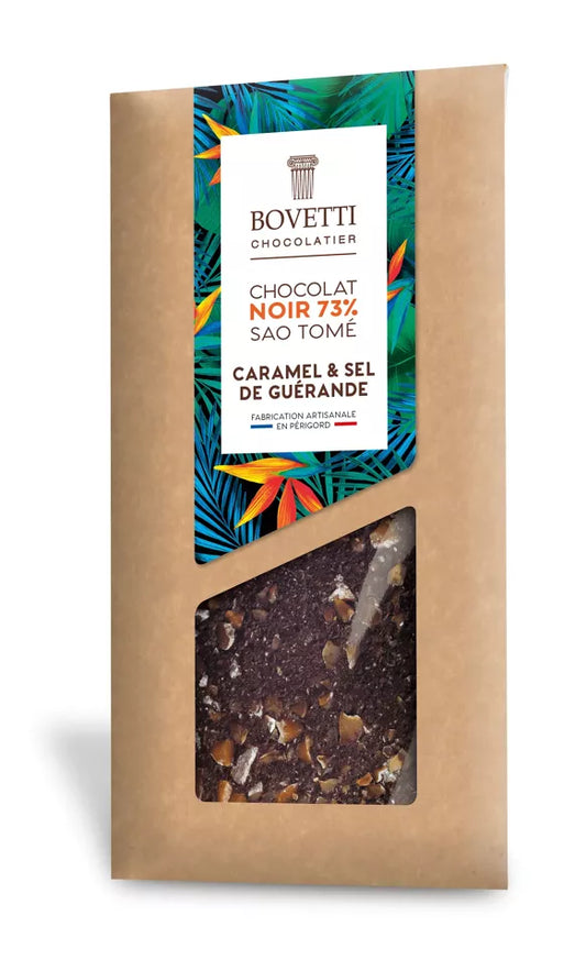 100 G DONKERE CHOCOLADE KARAMEL & GUERANDE ZOUTREEP