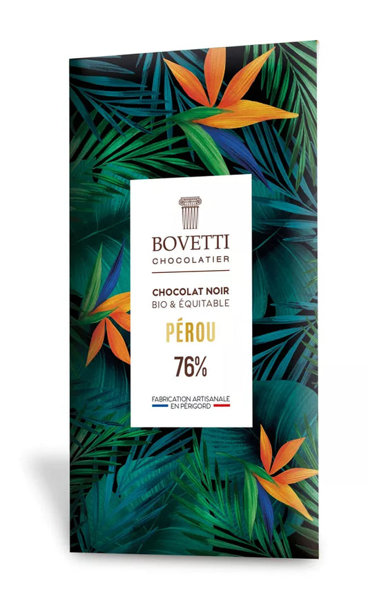 80 G BIOLOGISCHE PURE CHOCOLADEREEP UIT PERU 76% CACAO