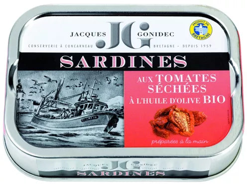 Sardines met gedroogde tomaten en biologische olijfolie