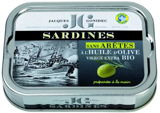 Sardines zonder bot in biologische olijfolie